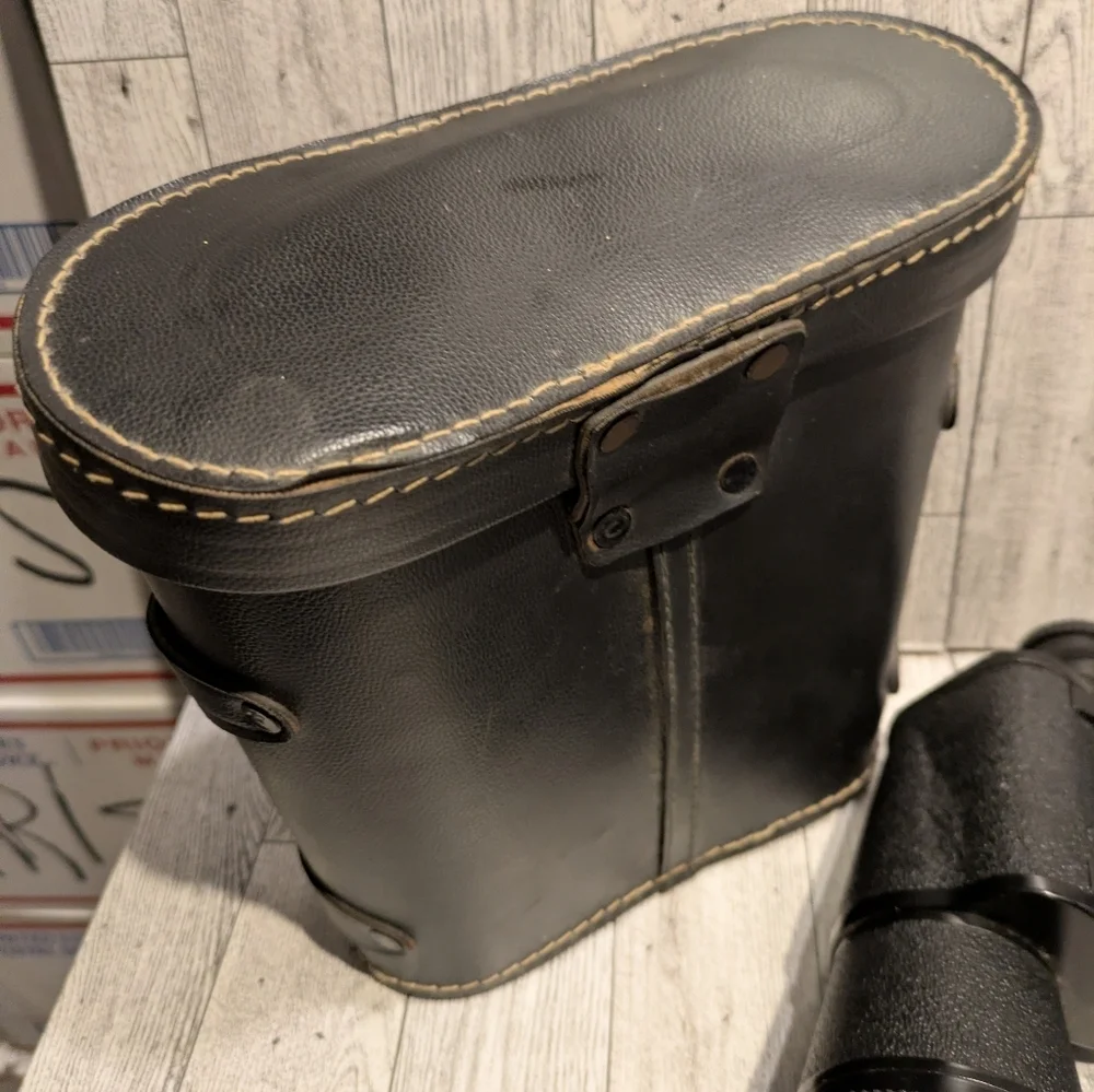 Classic Black Binoculars with Hard Case